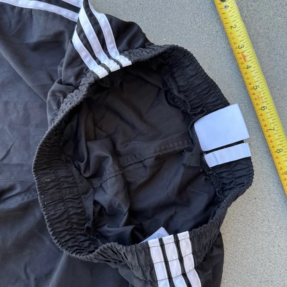 Adidas Originals Mens 3-Stripe Track Shorts Black White Trefoil Logo Small